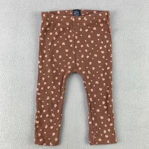 Babyface Leggings size 12M Brown Polka Dot Ribbed Knit Cotton